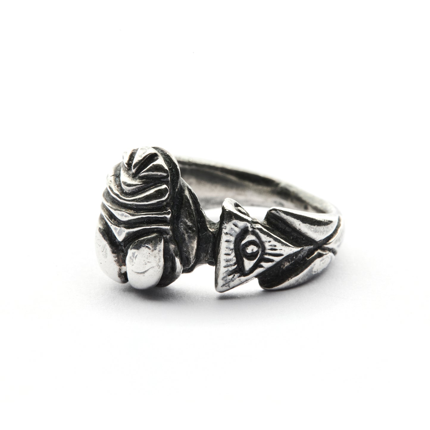 SCARAB SILVER-PLATE RING