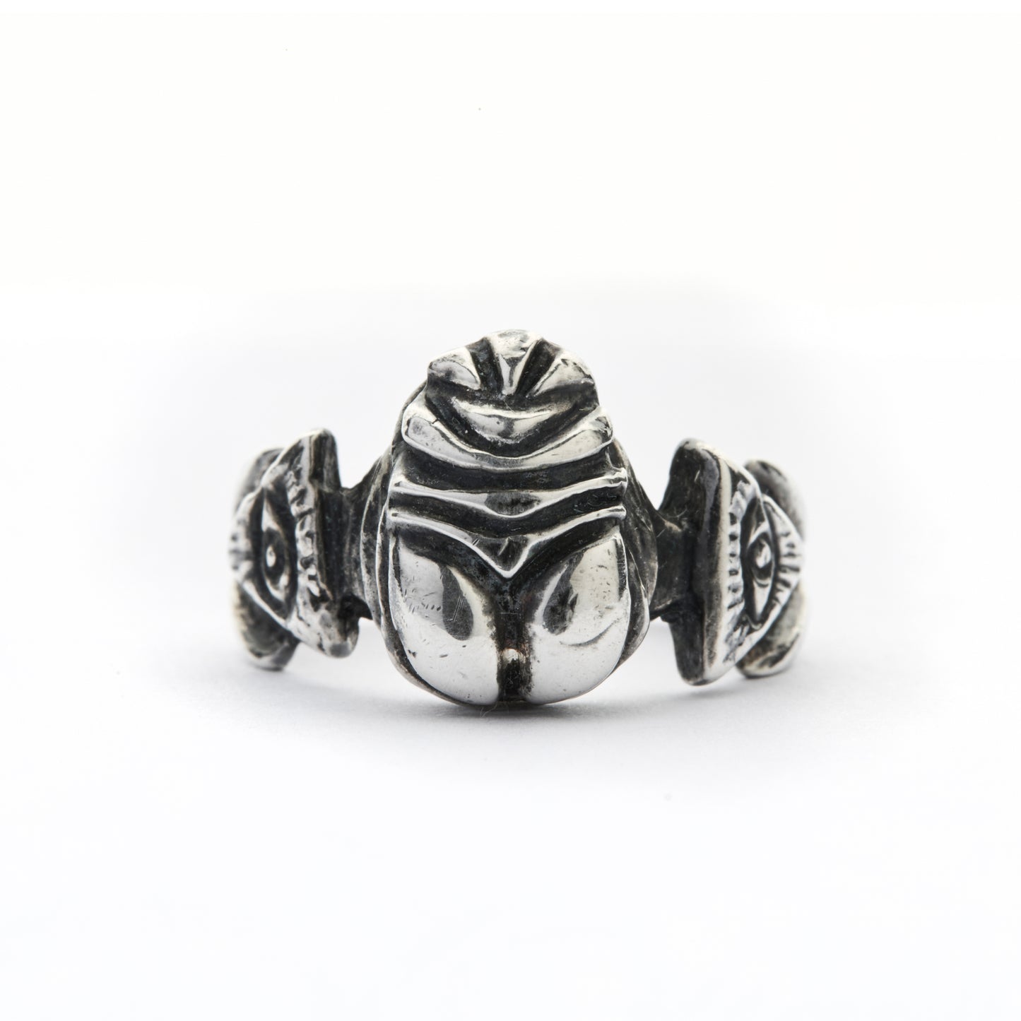 SCARAB SILVER-PLATE RING