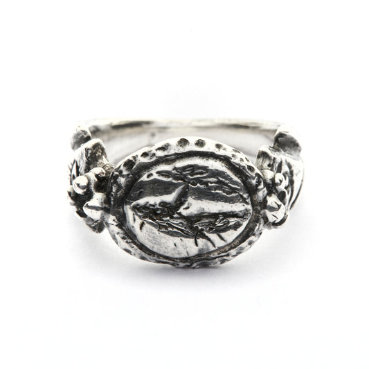 ATHENA TALISMAN SILVER-PLATE RING