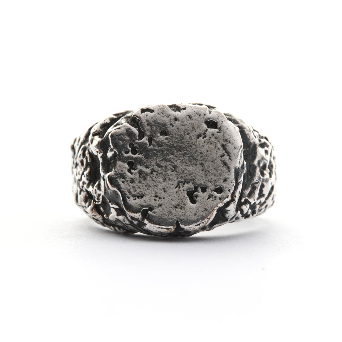 MOLTEN SIGNET SILVER-PLATE RING