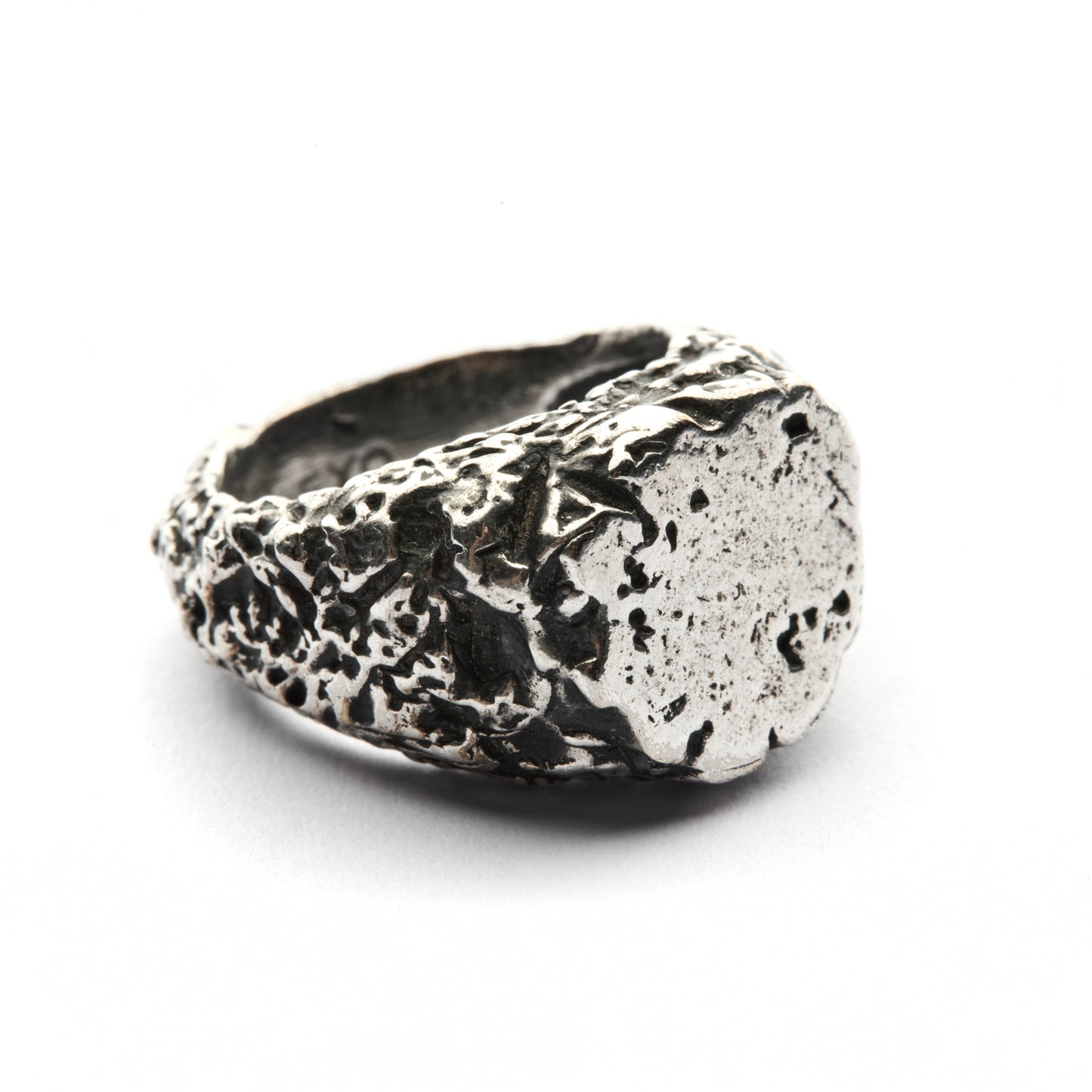 MOLTEN SIGNET SILVER-PLATE RING