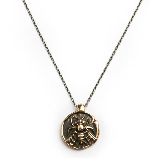 ATHENA SILVER CHAIN BRONZE TALISMAN
