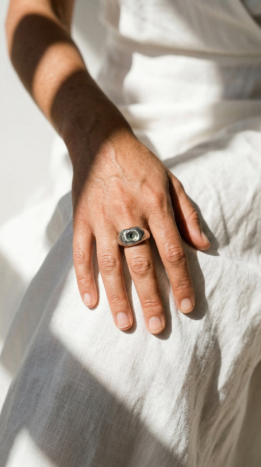 ABYSS SILVER-PLATE RING