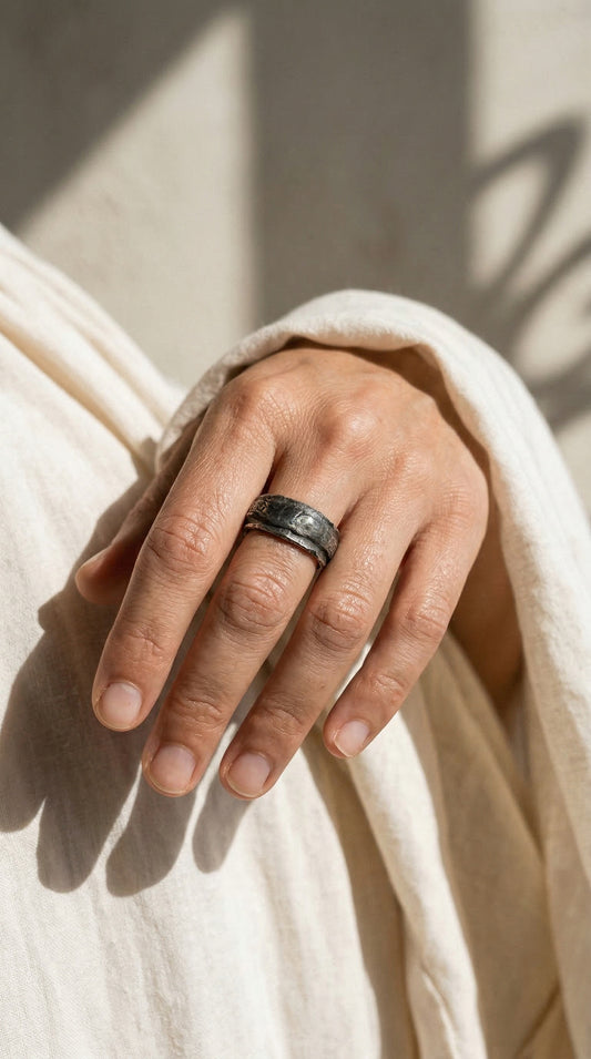 ALPHA SILVER-PLATE RING