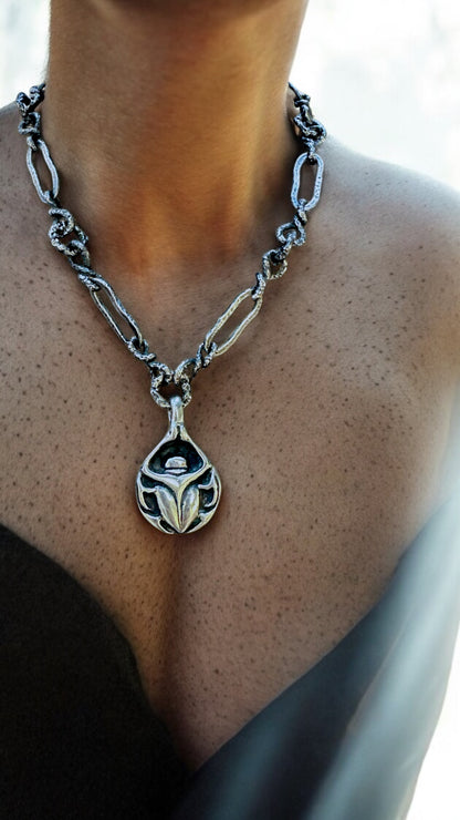 SCARAB SILVER-PLATE CHAIN
