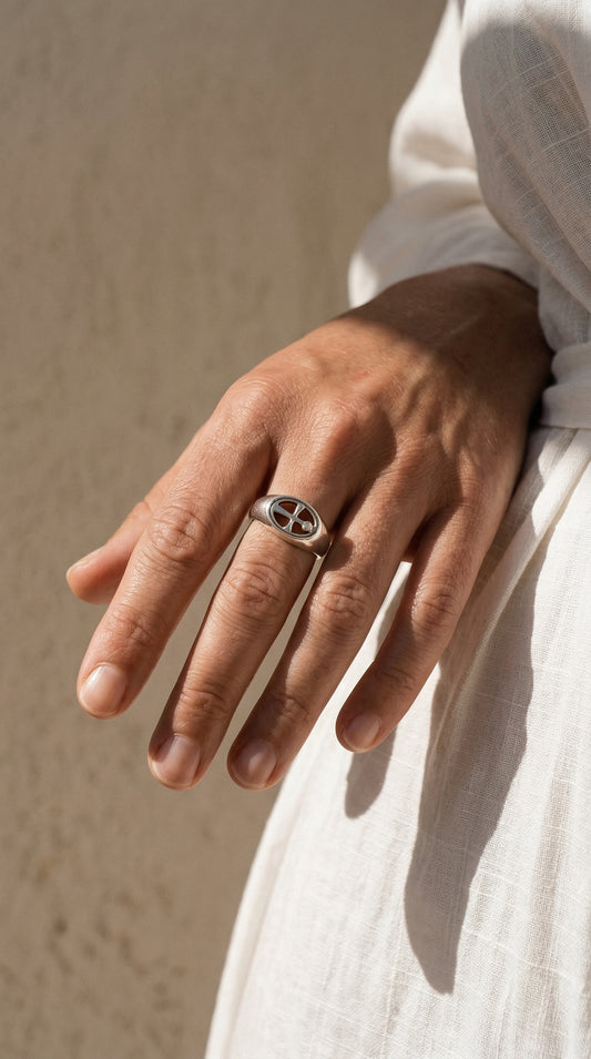 ANKH SILVER-PLATE RING