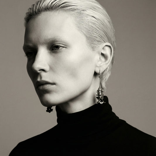 ATARAXIA SILVER-PLATE EARRING