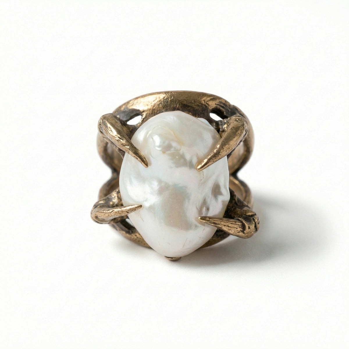 BAROQUE PEARL BRONZE RING