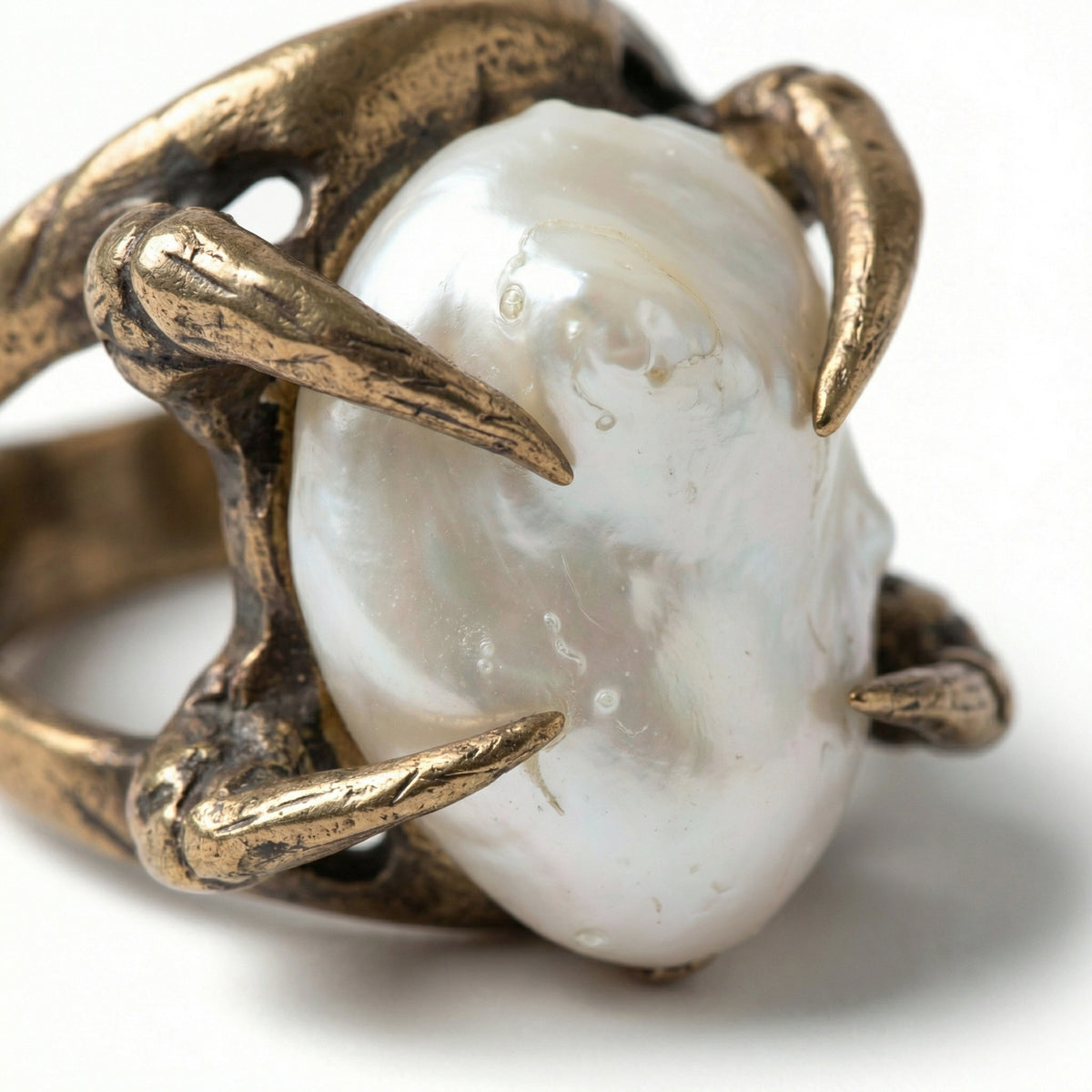BAROQUE PEARL BRONZE RING