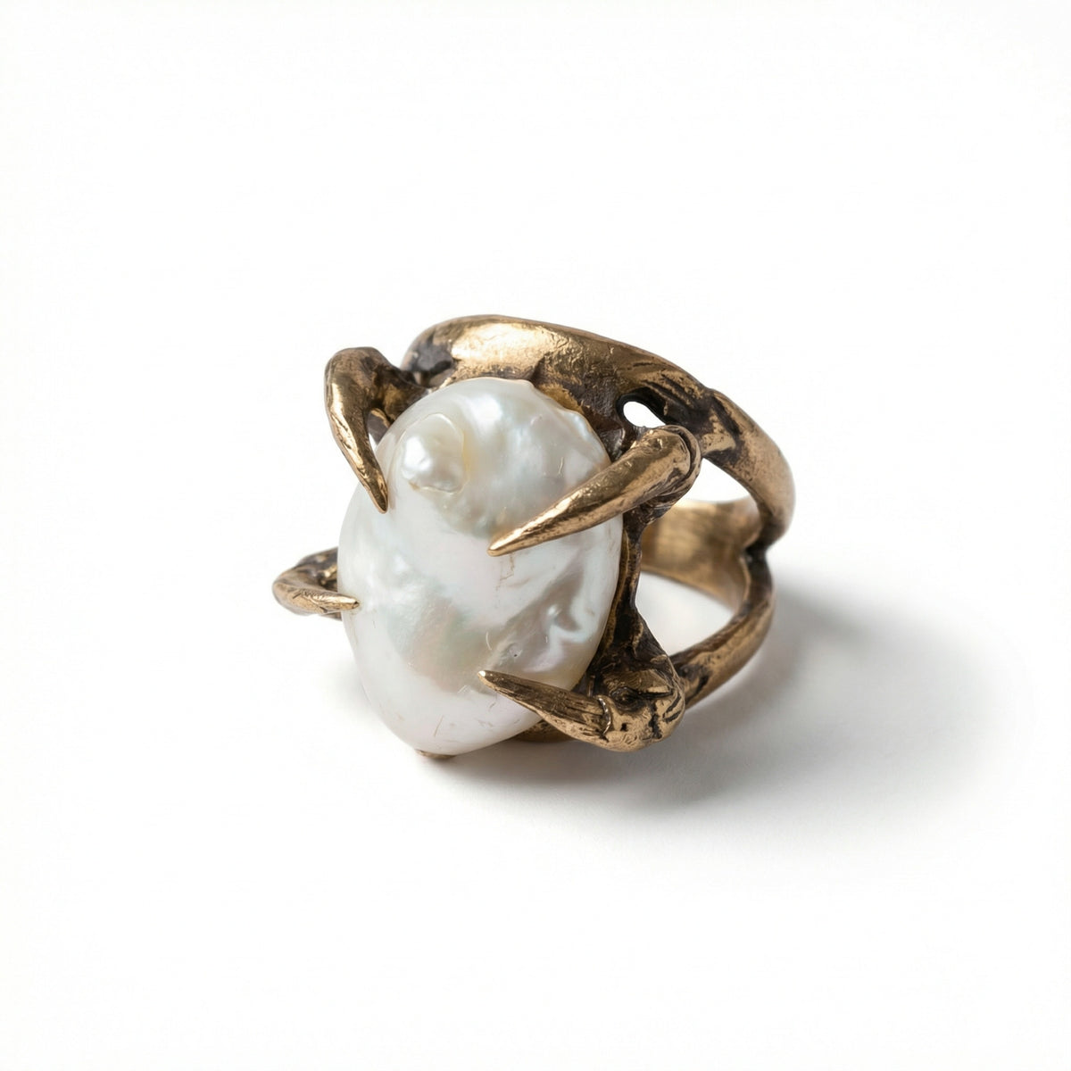 BAROQUE PEARL BRONZE RING